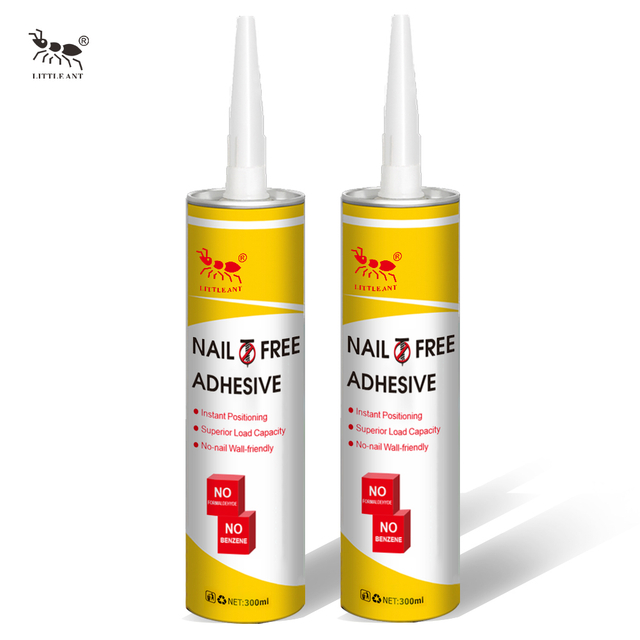 LITTLE ANT Forte capacité portante Adhésif liquide résistant aux intempéries Colle de mastic silicone acrylique sans clous pour le travail du bois de construction