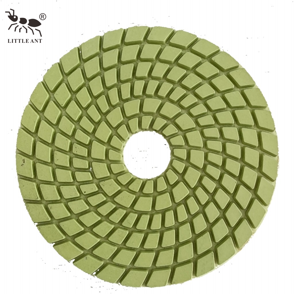 Petite fourmi 3inch 4inch 7inch Diamond Spirl Tampons de polissage en résine humide Vraie Couleur pour le béton en béton
