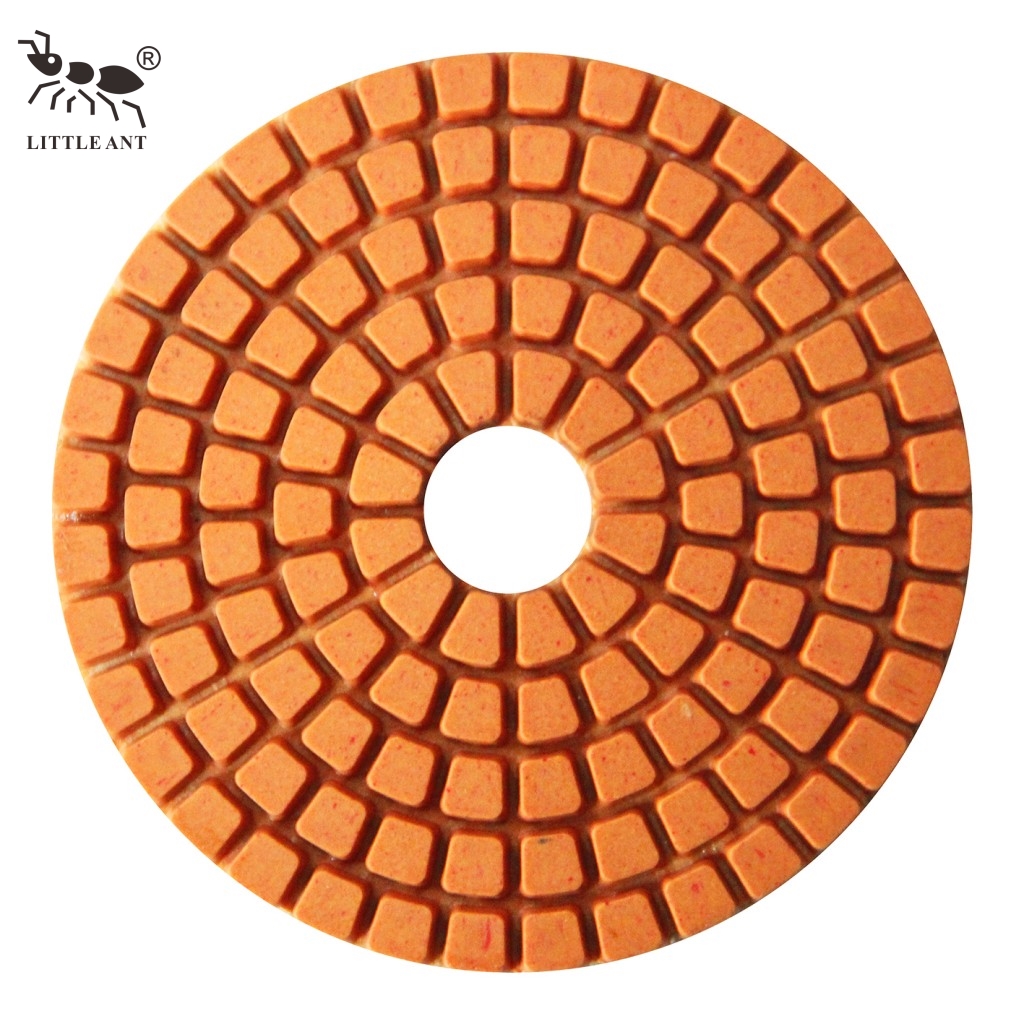 Petite fourmi 4 pouces et 5 pouces et 6 pouces SQure Pousque de polissage humide vraie couleur 7 étapes pour pierre d'ingénierie en diamant pressé à chaud