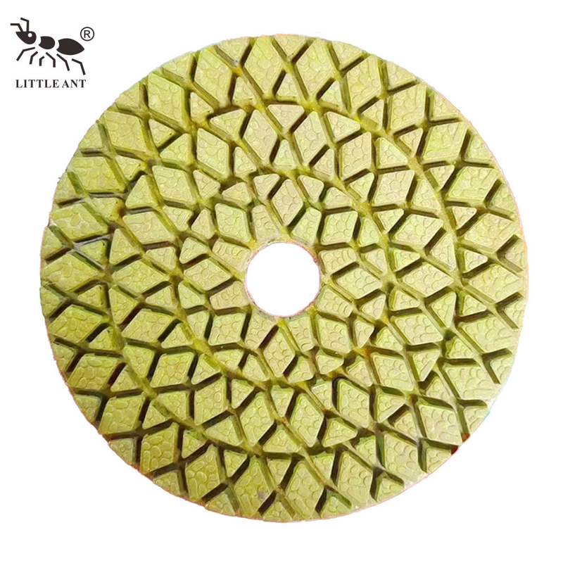 Petite diamant de polissage hybride de diamant Ant Diamant flexible sec et humide pour le marbre en marbre en béton jaune