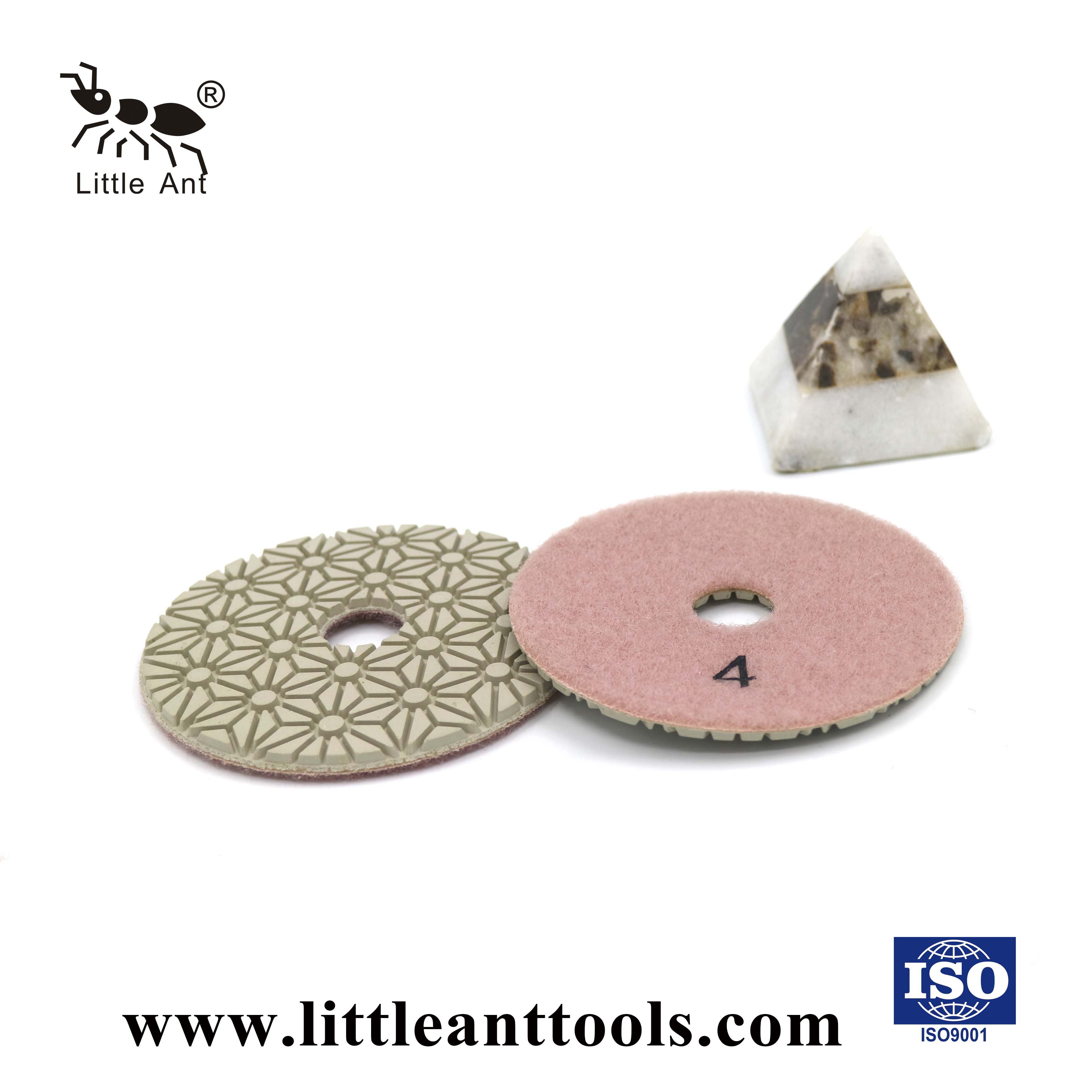 LITTLE ANT – tampon de polissage humide en diamant, modèle de fleur en 3 ou 4 étapes, Flexible pour pierre, marbre, granit, Terrazzo, calcaire, béton