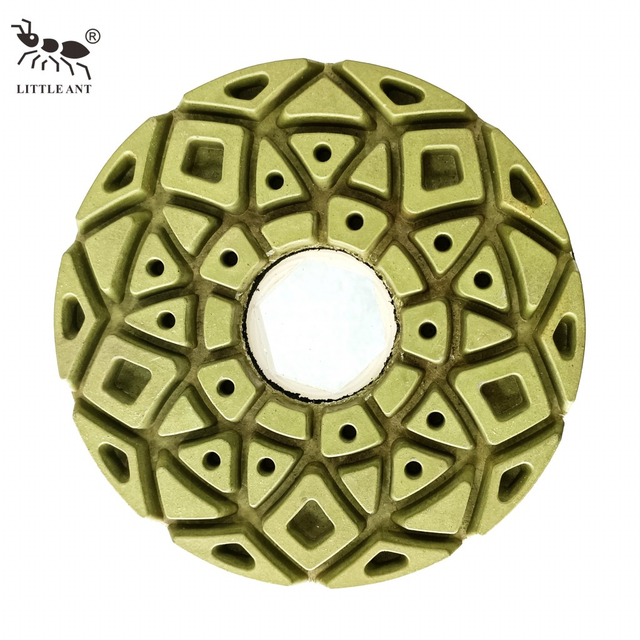 Little Ant Snail Lock 5 pouces 125 mm Tampon de polissage de bord de résine avec pvc bailleur de fonds en marbre en marbre terrazzo