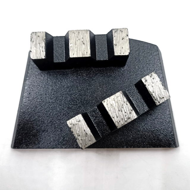 Plaque de meulage diamantée en métal trapézoïdal pour béton, 2 vitesses, utilisation sèche et humide, grossière