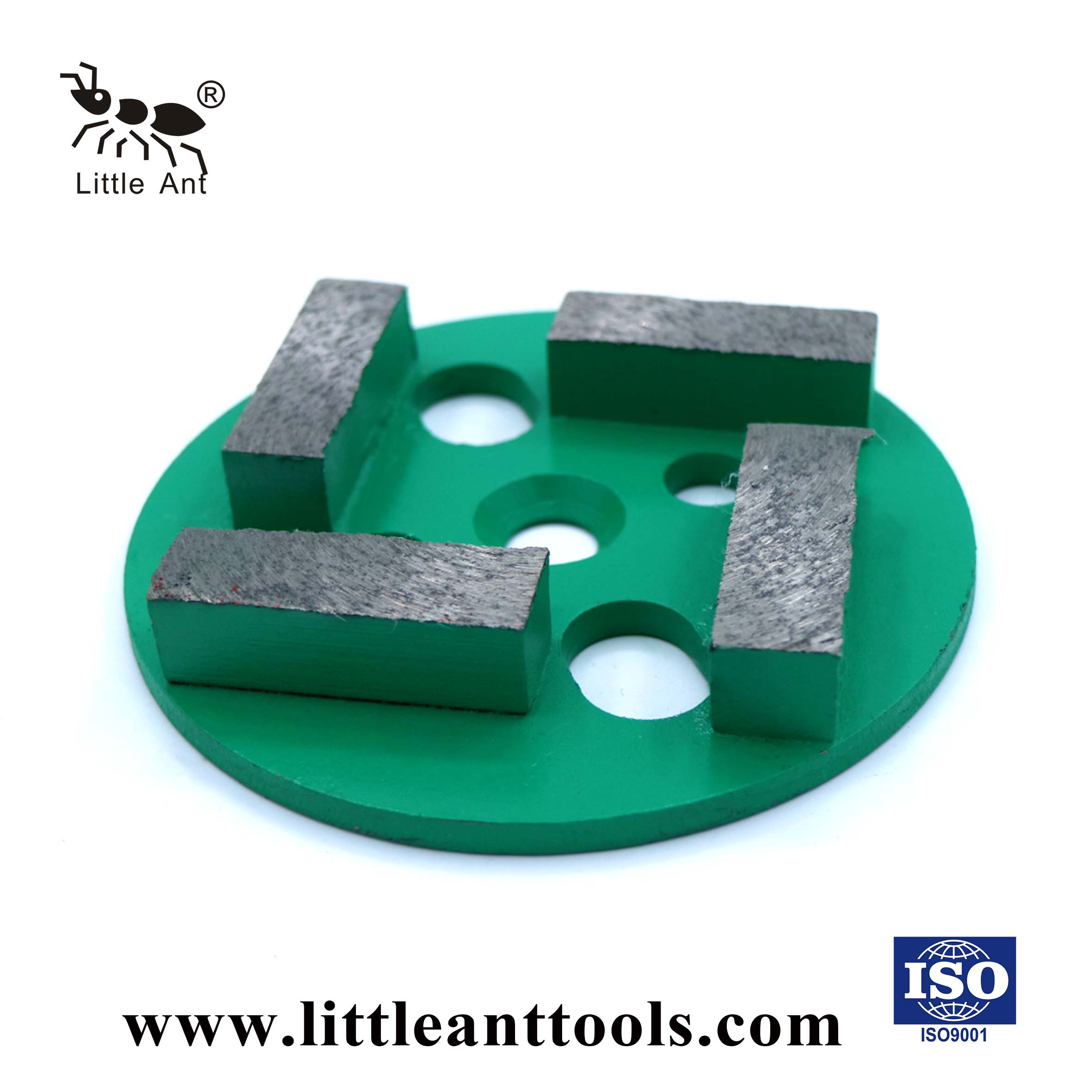 LITTLE ANT – plaque de meulage circulaire en métal, pour béton, 4 segments de barre, pierre à aiguiser à usage sec et humide