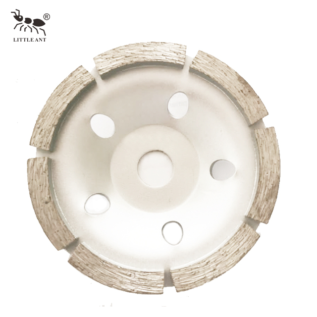 Meule à béton diamantée à 5 trous en métal argenté 