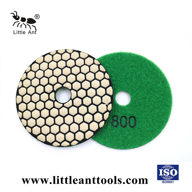 LITTLE ANT – tampon de polissage à sec hexagonal, 4 et 6 pouces, pour marbre, granit, béton, comptoir, polisseuse à main, broyeur Portable