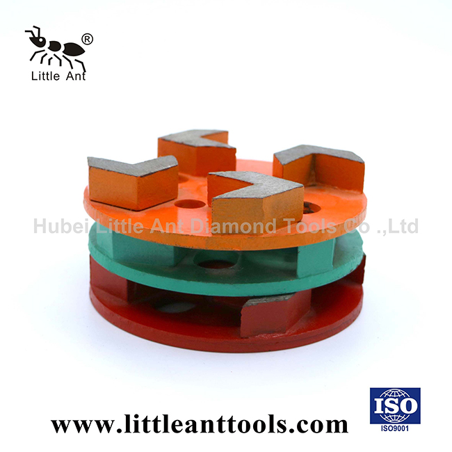 LITTLE ANT – plaque de meulage circulaire, outil métallique pour béton, utilisation sèche et humide, 4 segments de type flèche, 100mm