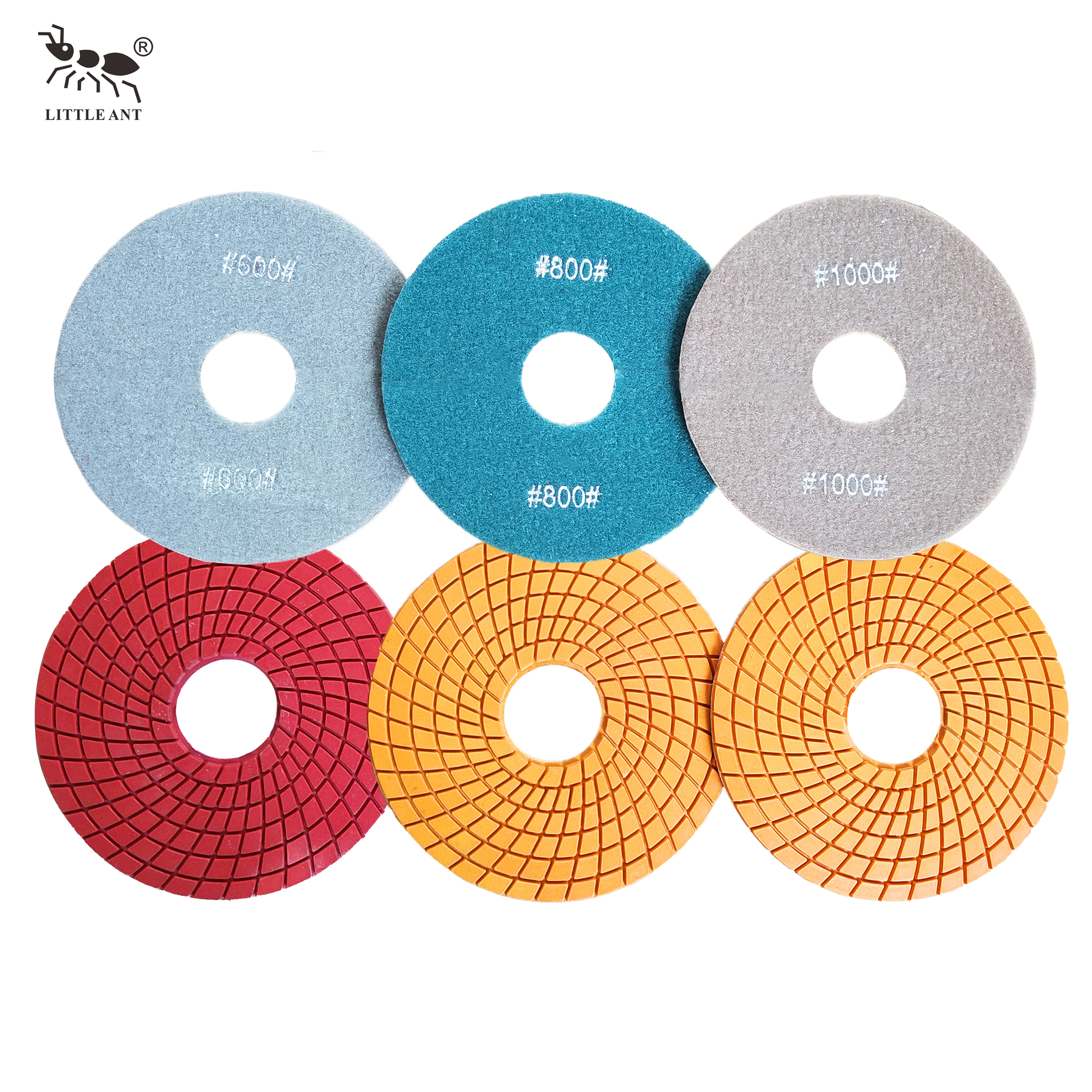 Petite fourmi 180 mm 7 pouces de polissage en résine Spirl Couleur vraie humide pour la pierre d'ingénierie