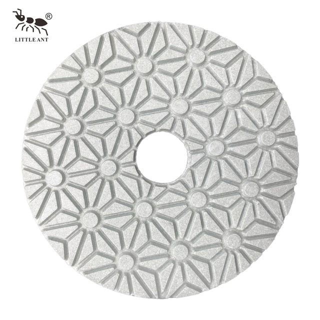 Petite fourmi 3 ou 4 étapes Modèle de fleur Tampon de polissage humide diamant flexible pour le béton de calcaire en granite en marbre en marbre en marbre