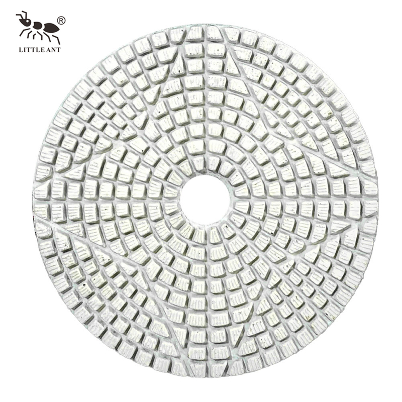 Petite fourmi quadrilatère quadrilatère à 4 points étoiles diamant pavé de polissage humide flexible pour le terrazzo en granit en marbre en marbre en pierre