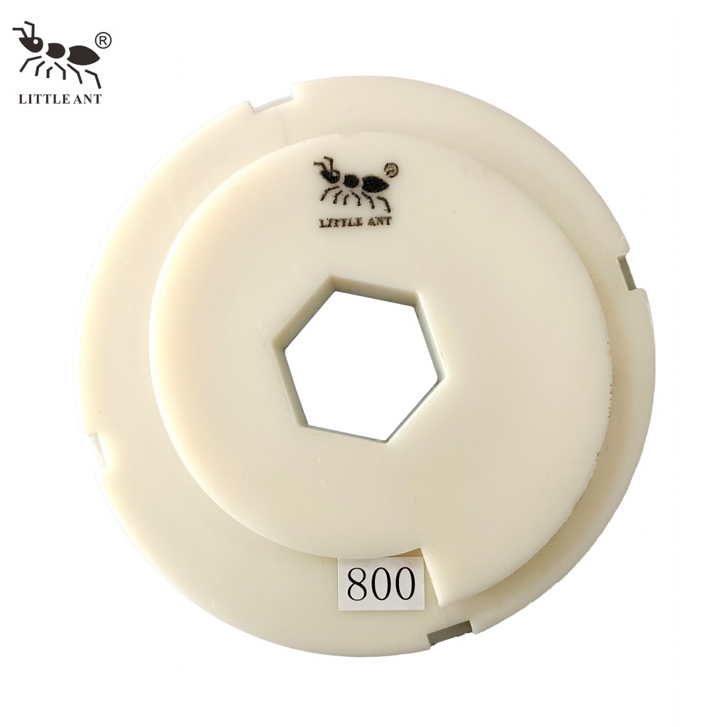 Little Ant Snail Lock 5 pouces 125 mm Tampon de polissage de bord de résine avec pvc bailleur de fonds en marbre en marbre terrazzo