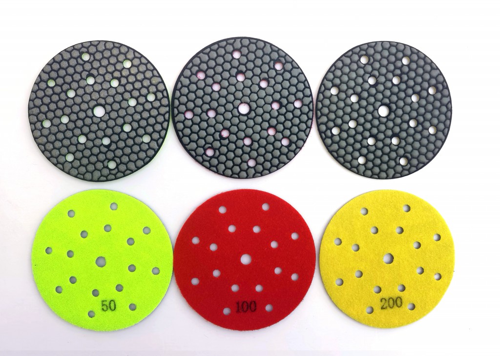 Petite coussin de polissage à sec à l'hexagone Multihole pour marbre pour comptoir en béton Poolier de main de main-d'œuvre portable