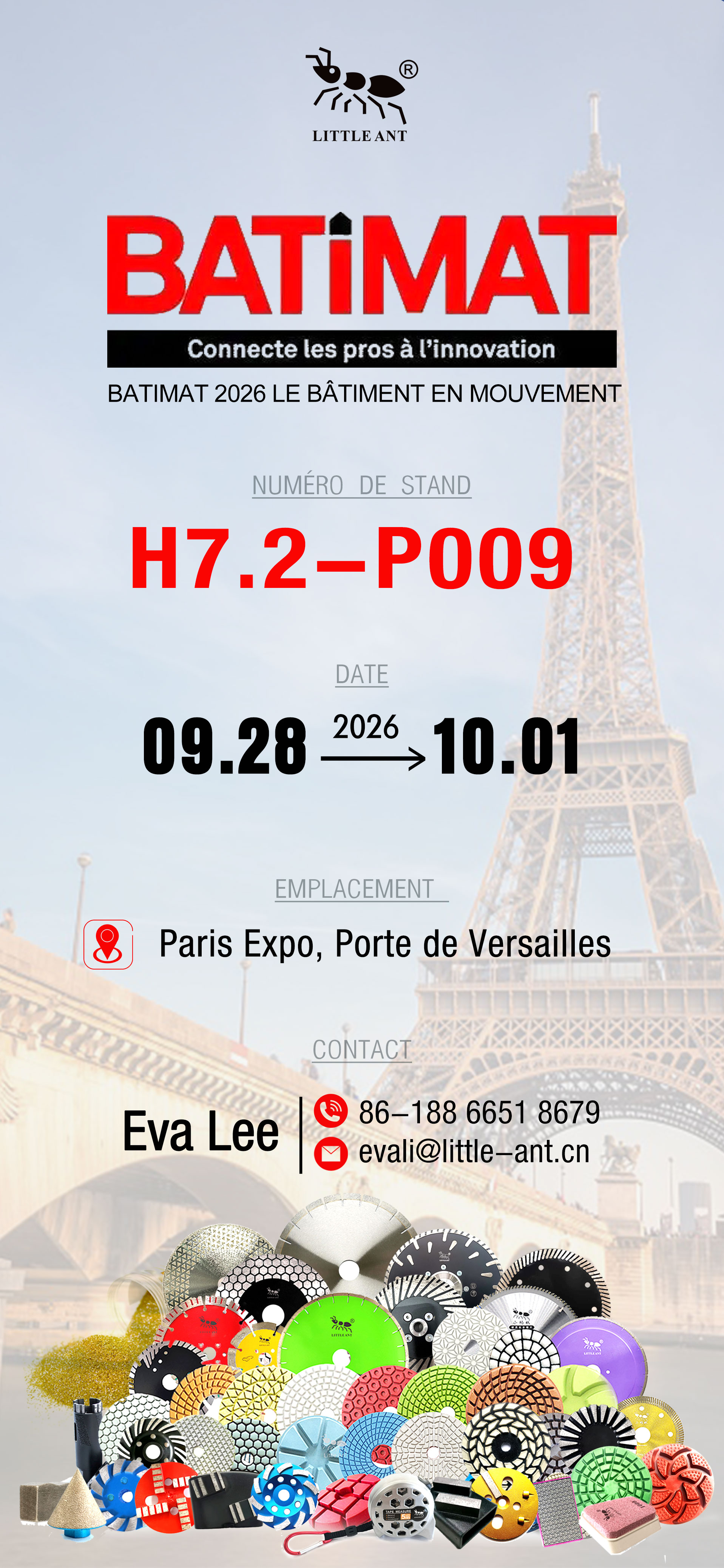 Little Ant Diamond Tools est ravi de rencontrer des amis à BATIMAT 2026 !